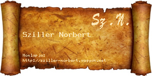 Sziller Norbert névjegykártya
