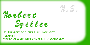 norbert sziller business card